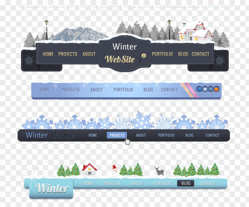 Christmas Menu Navigation Bar PNG