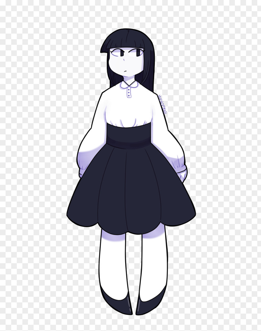 Purple Black Hair Brown Dress PNG