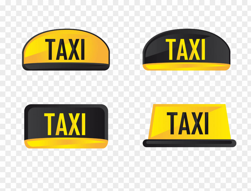 Taxi Ceiling Painted Cartoon Logo Yellow Cab Illustration PNG