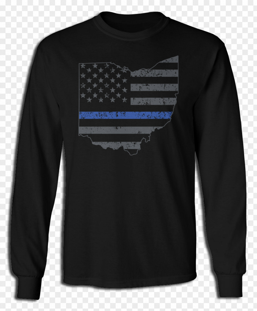 Thin Blue Line Long-sleeved T-shirt Top Sweater PNG