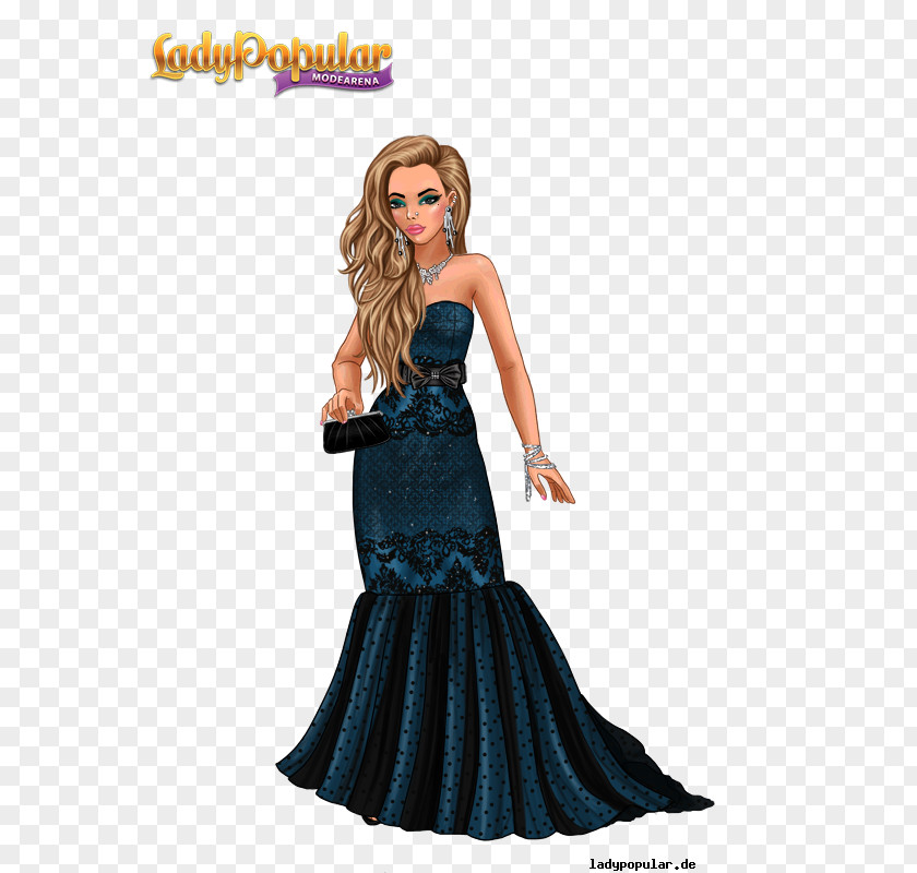 Beauty Fashion Lady Popular Barbie Costume Design Gown PNG