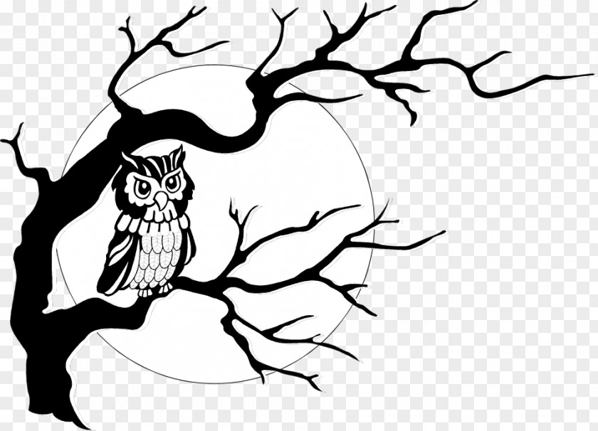 Owl Illustration Tree Clip Art PNG