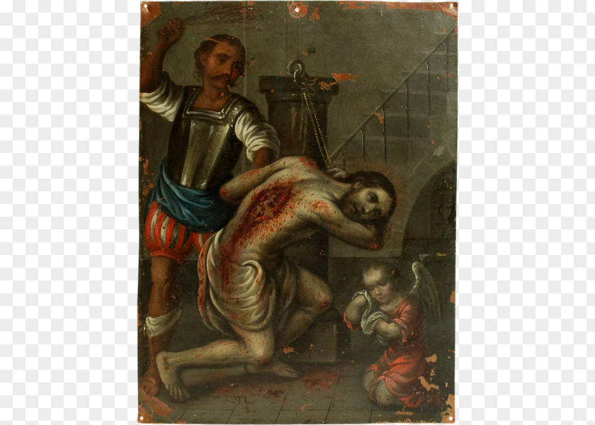 Painting Flagellation Of Christ Cristo En La Columna Christian Art Passion PNG