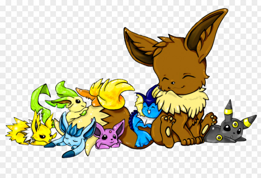 Pikachu Eevee Umbreon Espeon Pokémon PNG