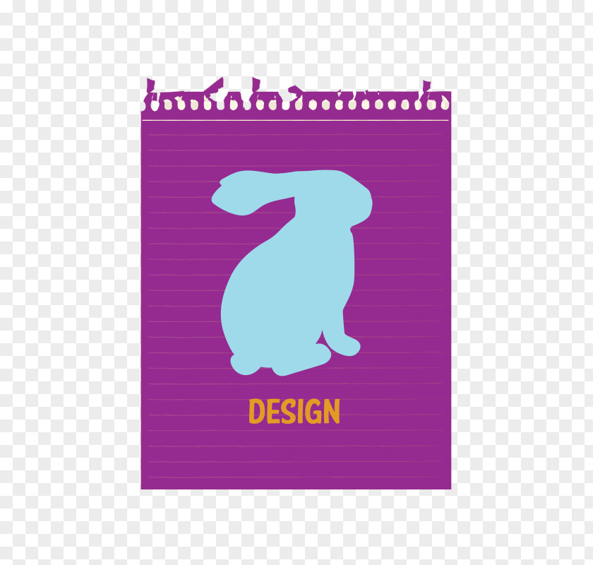 Purple Rabbit Pattern Design Notes Floral Illustration PNG