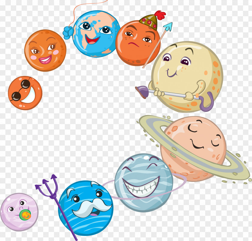 Vector Hand-painted Planets Planet Asteroid Clip Art PNG