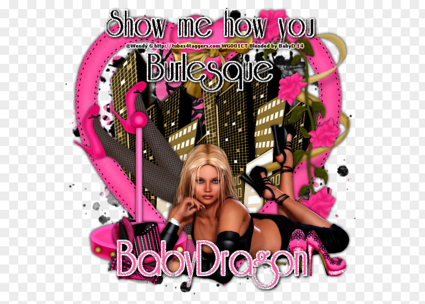 Burlesque Pink M Album Cover Photomontage Font PNG