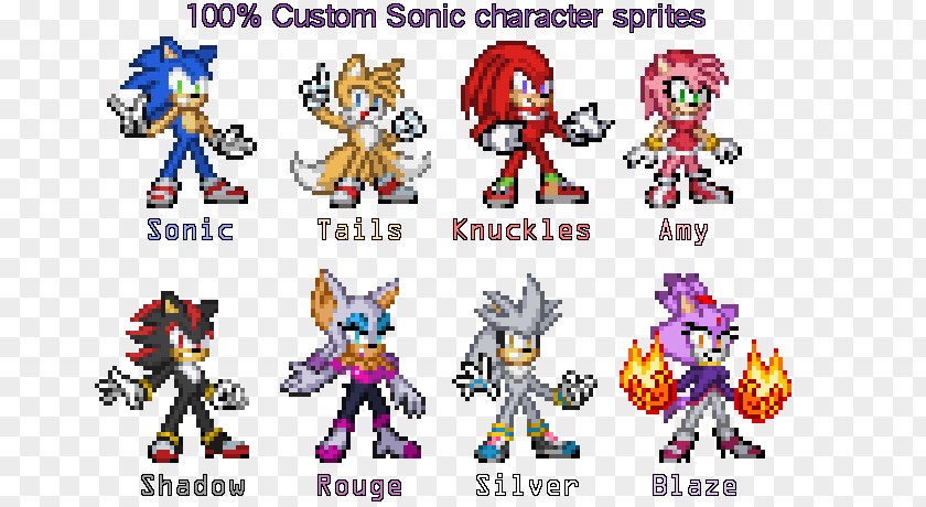 Furry Sprites Knuckles The Echidna Rouge Bat Metal Sonic Hedgehog Drive-In PNG