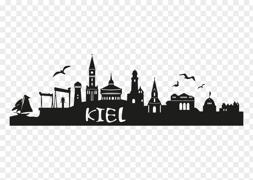 Silhouette Kiel Skyline Logo PNG