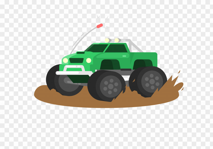 The Green Car In Sediment Mud Icon PNG
