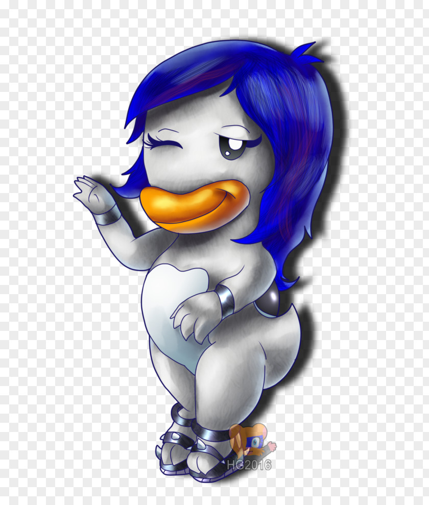 Penguin Cobalt Blue Cartoon Mascot PNG