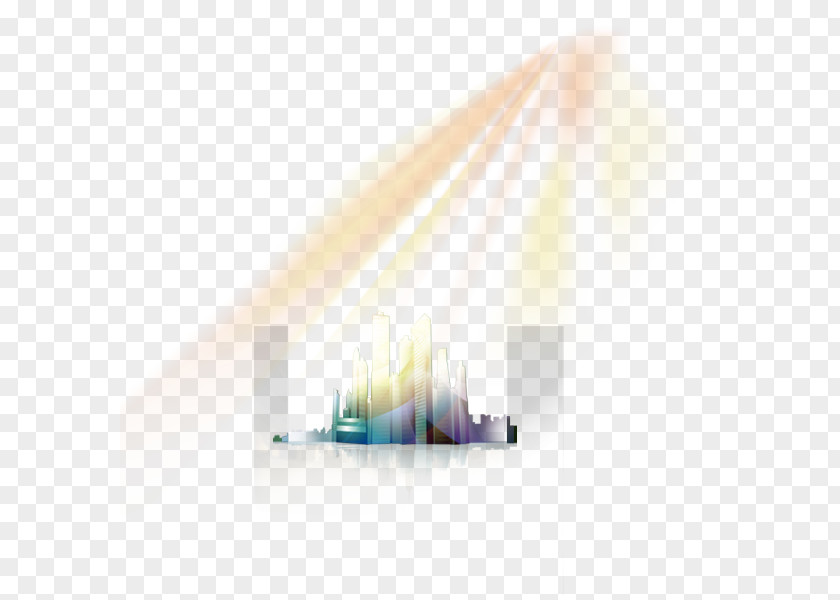 Ray Light Effect City Buildings Triangle Pattern PNG