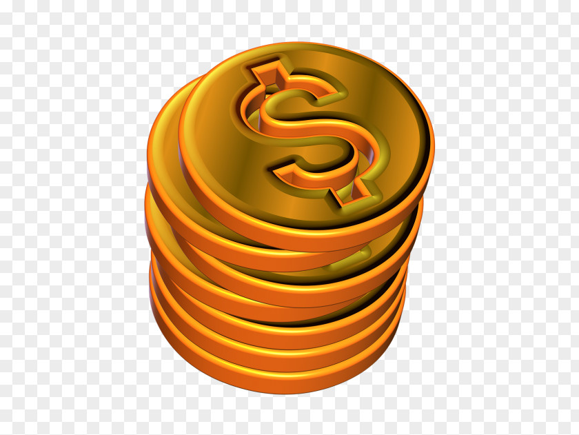 Spiral Yellow Cartoon Money PNG