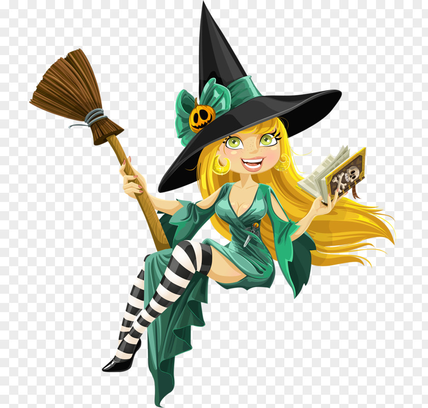 Cartoon Witch Witchcraft Halloween Magician Illustration PNG