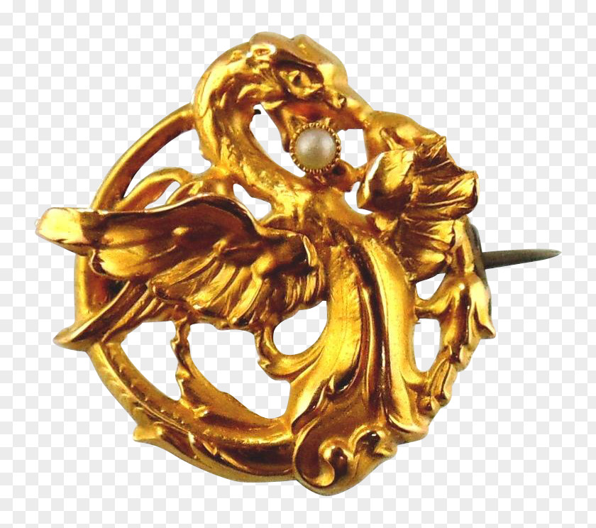 Chinese Dragon Earring Jewellery Brooch Gold Pin PNG