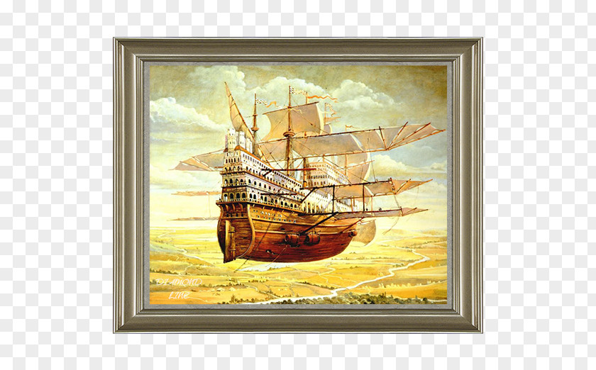 Painting Clipper Ship Of The Line Russian Folk-tales PNG