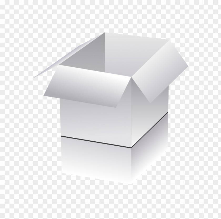 Realistic Three-dimensional Vector White Square Box Open Euclidean Computer File PNG
