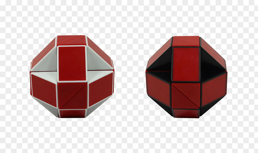 Kathrine Cube Shaped Red, White And Red Black Rubiks Combination Puzzle Snake PNG