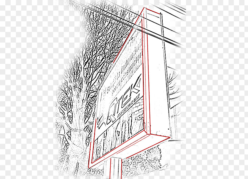 Outdoor Advertising Paper Line Art Point Sketch PNG