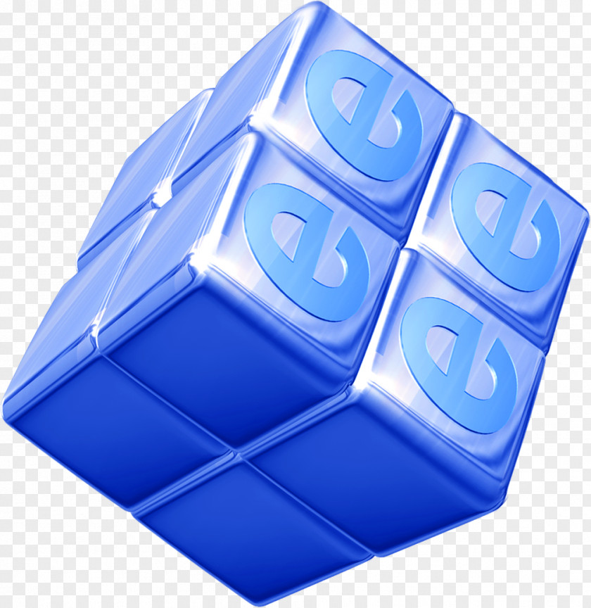 Blue Three-dimensional Cube Space PNG