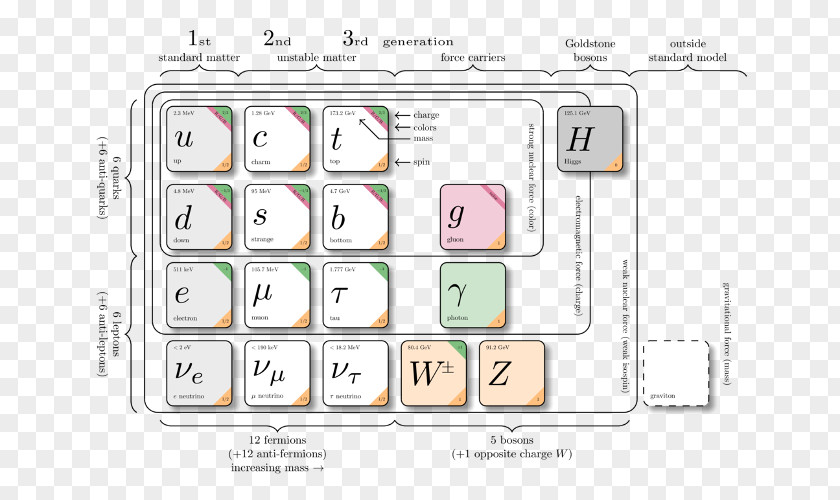 Expand Knowledge The Standard Model Of Elementary Particles Diagram PNG