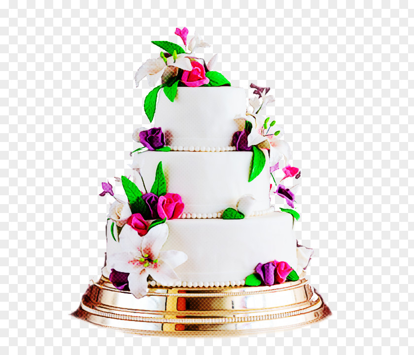 Fondant Buttercream Wedding Cake PNG