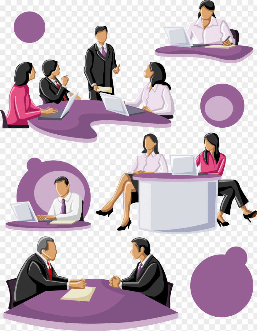 Vector Business People Talking Silhouette Cartoon Download Flat Design PNG