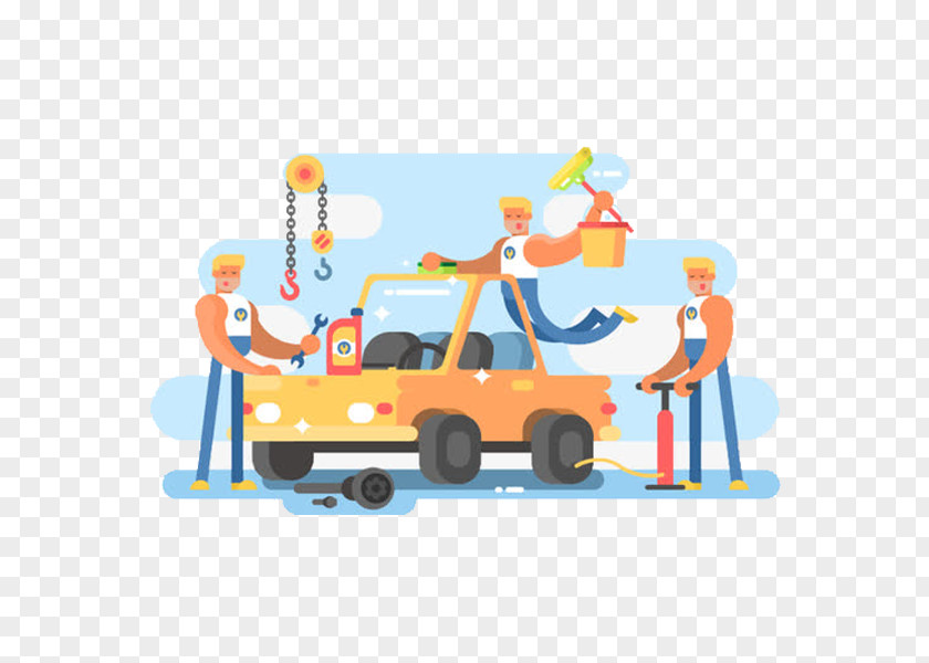 A Car Cartoon Illustration PNG