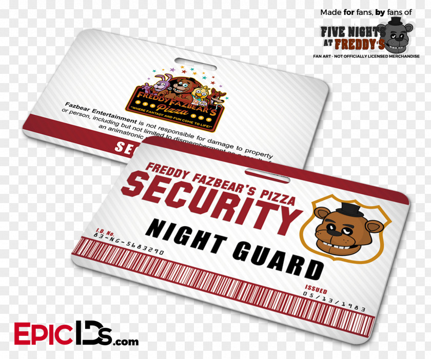 Badge Mockup Freddy Fazbear's Pizzeria Simulator Five Nights At Freddy's: Sister Location Game Name Tag Animatronics PNG