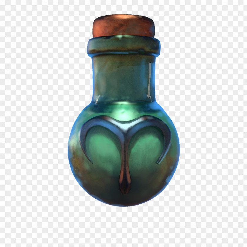 Glass Bottle Cobalt Blue PNG