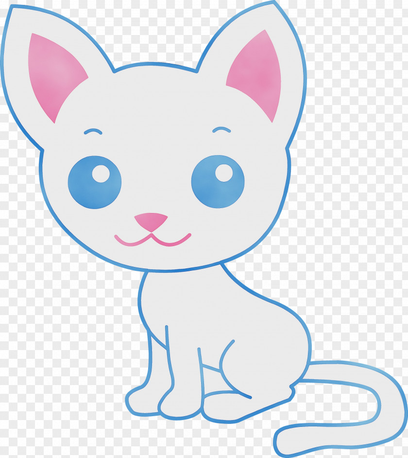 Sticker Whiskers Pink Cat Kitten Cuteness Line Art PNG