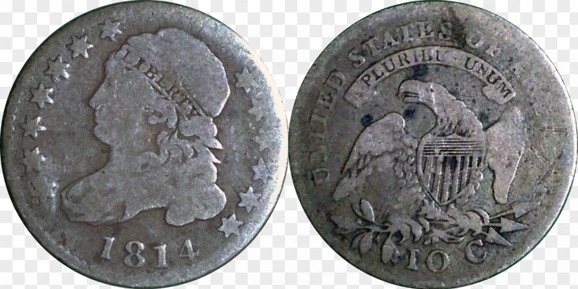 5 Dime Coin Philadelphia Mint Draped Bust Dollar Peace PNG