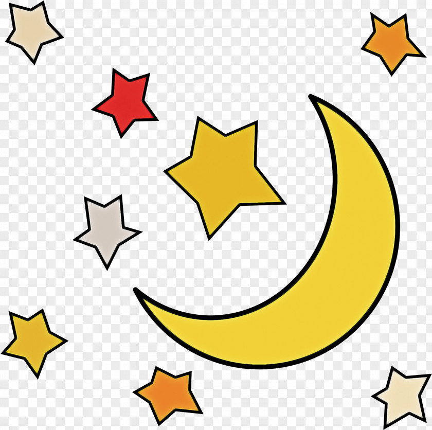 Star Symbol Yellow Clip Art Crescent PNG