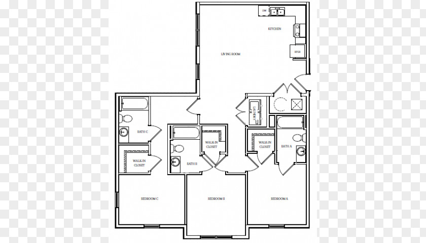 Cad Floor Plan The Standard At Boone Apartment Bath Bed PNG