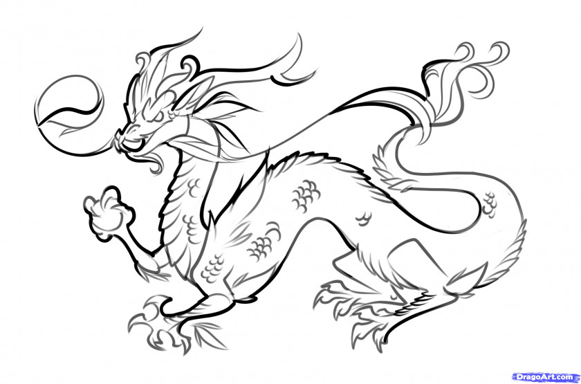 Chinese Dragon Coloring Book Drawing Mythology PNG