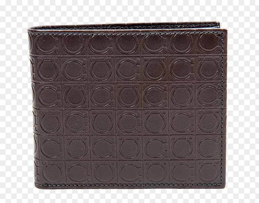 Ferragamo Men's Two-fold Wallet Leather Coin Purse Brand Pattern PNG