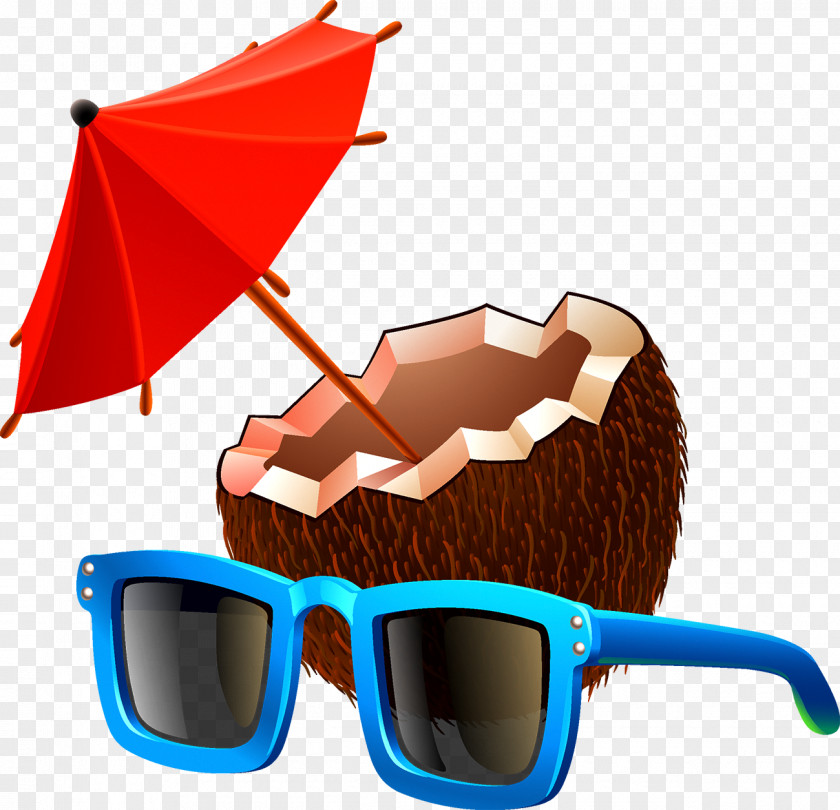 Coconut Beach Goggles Clip Art PNG