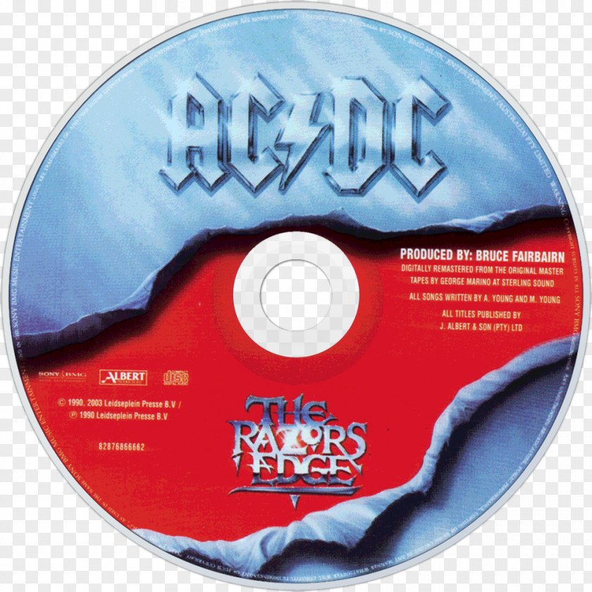 High Voltage The Razors Edge AC/DC Album Compact Disc Phonograph Record PNG