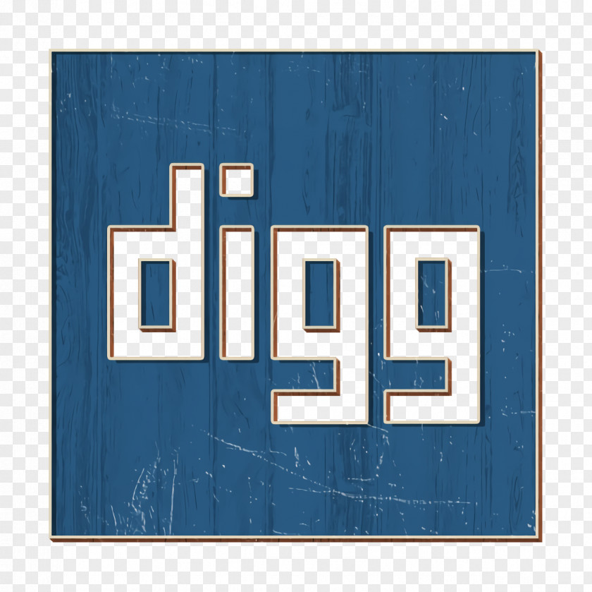 Electric Blue Rectangle Digg Icon Digger Network PNG