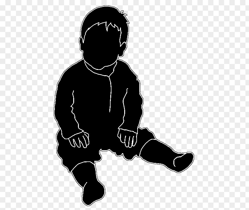 Silhouette Child Infant Clip Art PNG