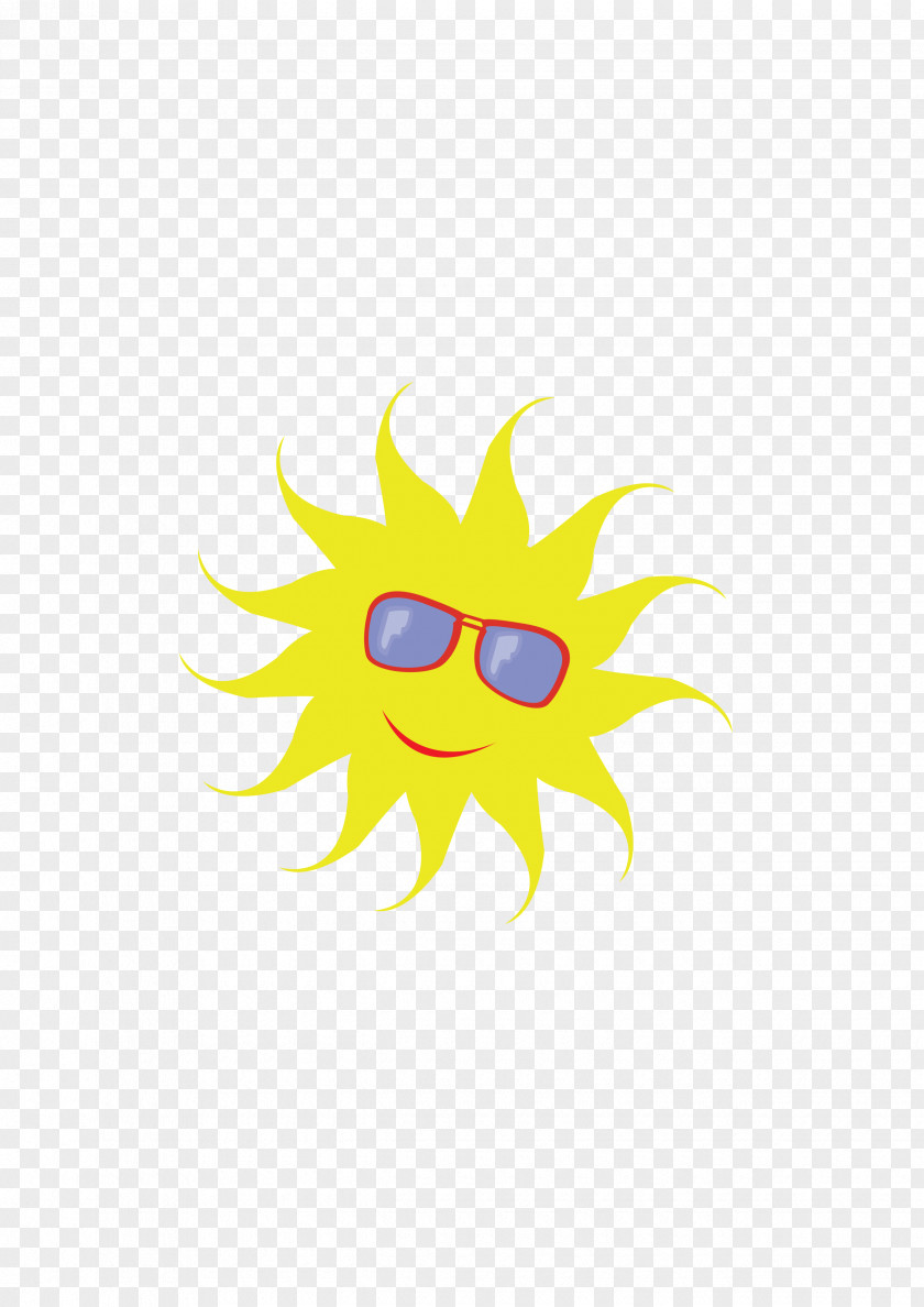 Cartoon Sun Smiley Yellow Wallpaper PNG