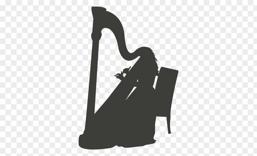 Silhouette Harp Musician Musical Instruments PNG