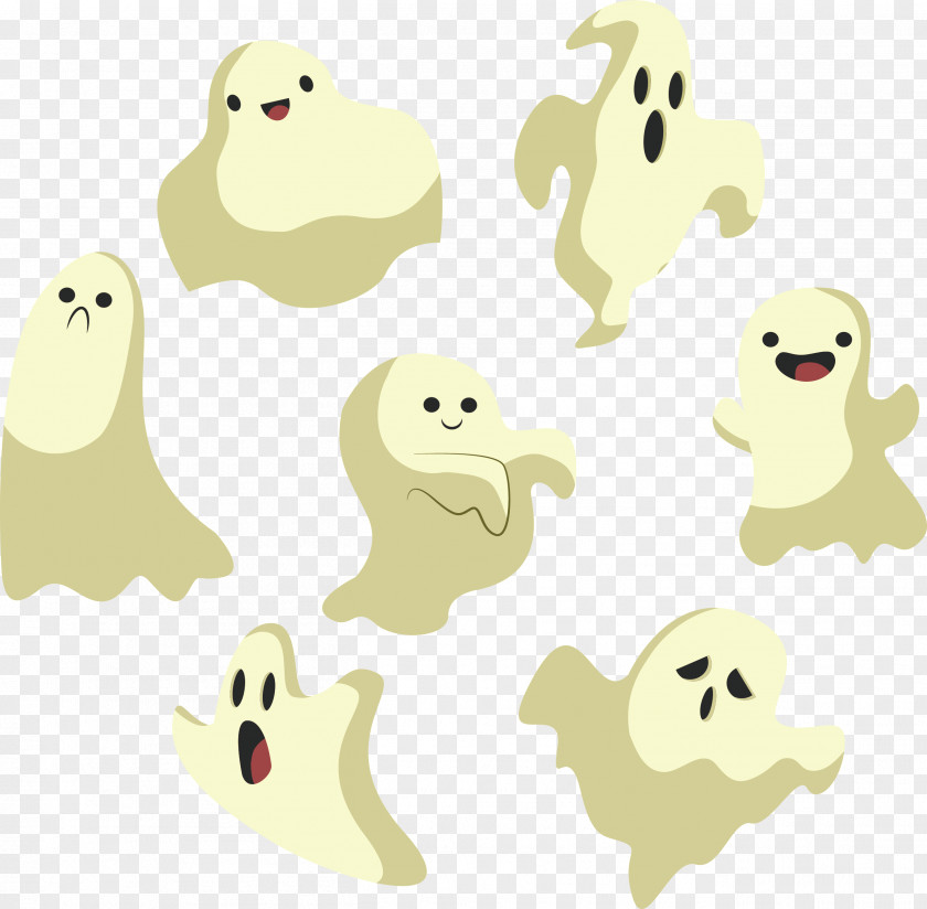 Lovely Halloween Ghost Pattern Clip Art PNG