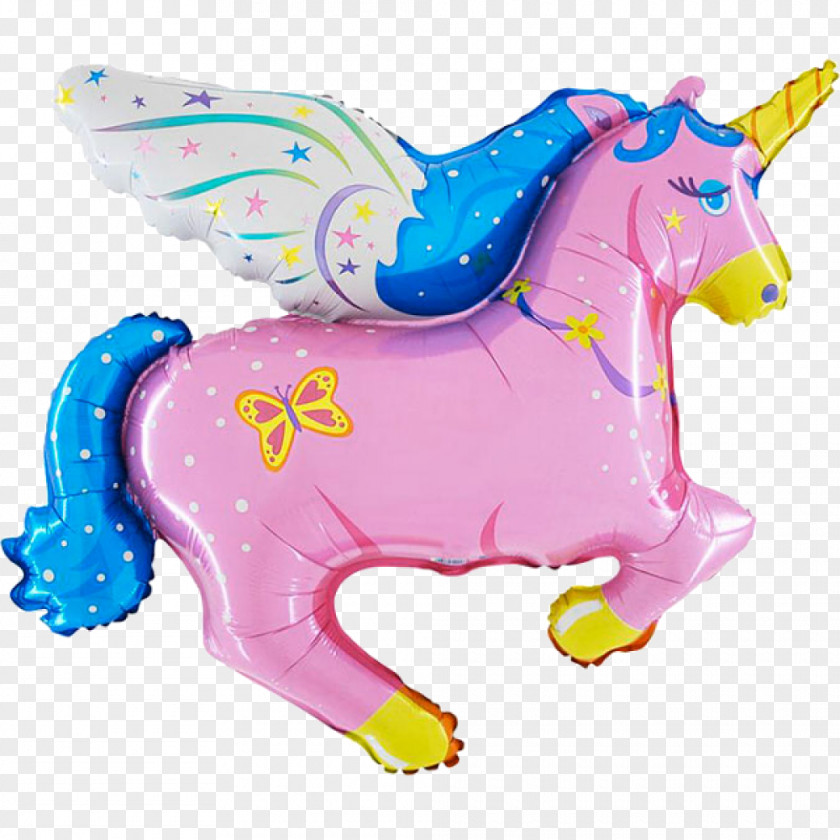 Unicorn Birthday Mylar Balloon Toy Party PNG