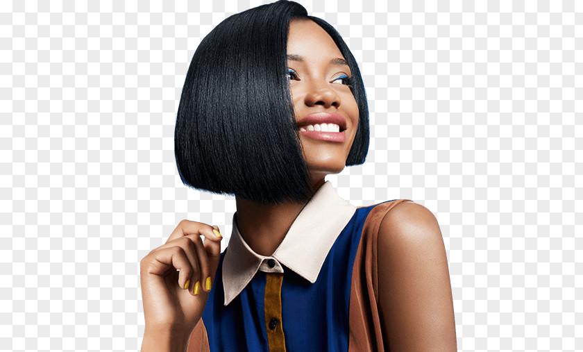 Hair Black Bob Cut Coloring Wig PNG