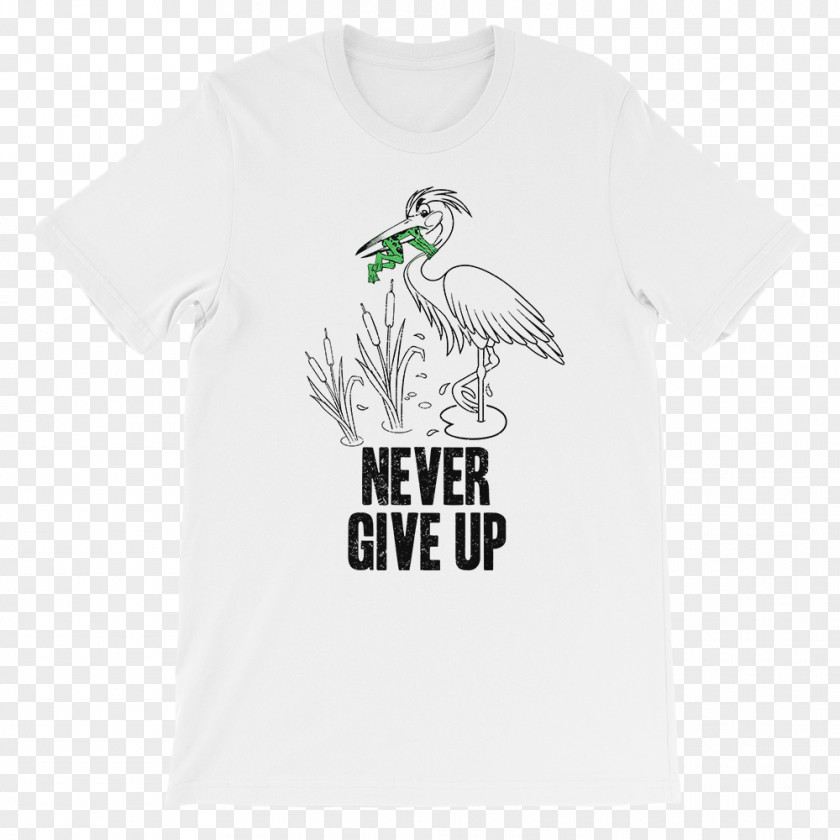 Never Give Up T-shirt Crew Neck Unisex Youth PNG