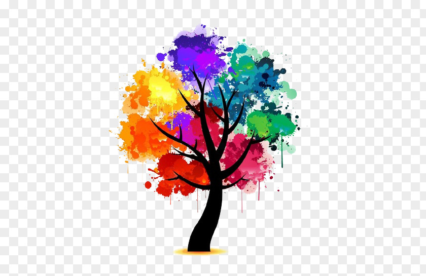 Painting Watercolor Art Tree PNG