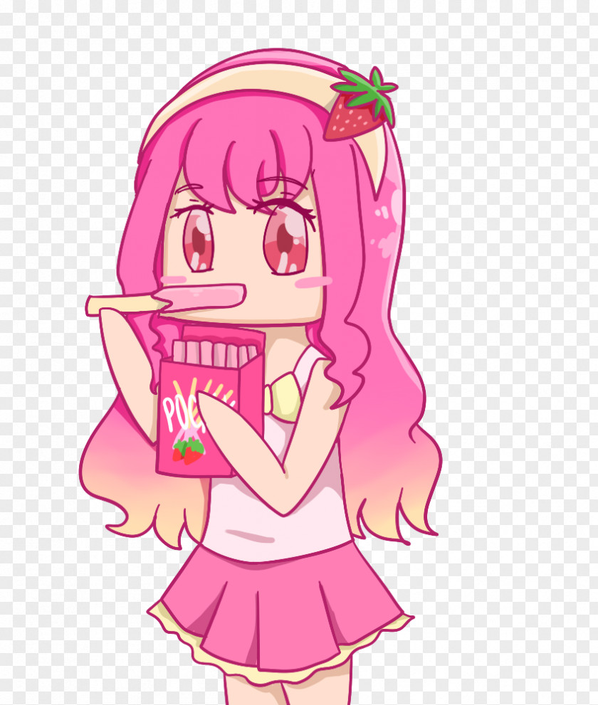 Strawberry Pocky Nose Woman PNG