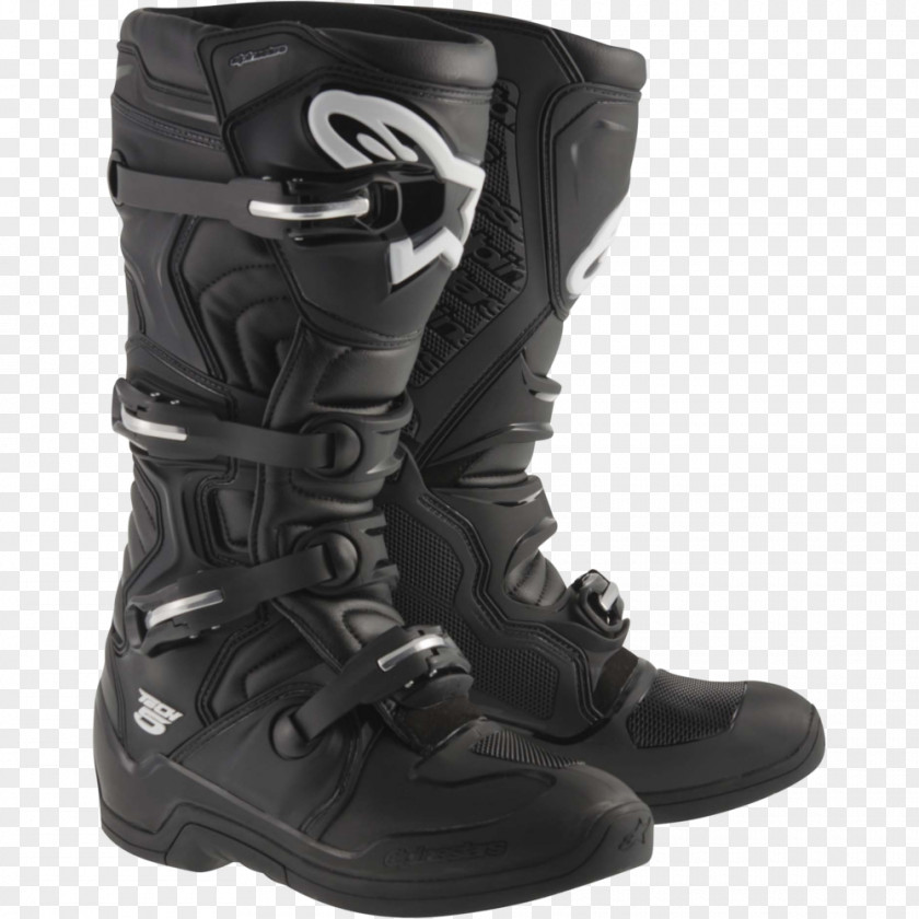 Black Tech Alpinestars Motorcycle Boot Car Off-roading PNG