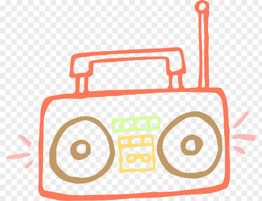 The Red-painted Cartoon Radio Boombox Clip Art PNG